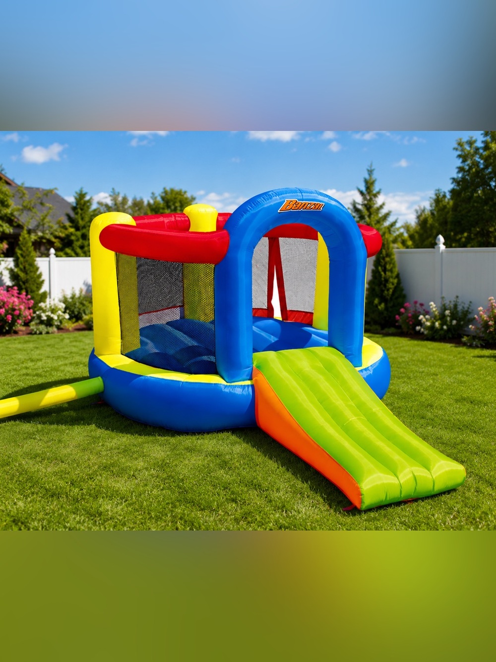Banzai 35614 Inflatable Jump & Slide Bouncer Bounce House Outdoor